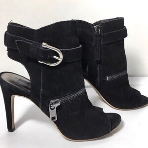 Dolce Vita suede stiletto peep toe buckle heels. Size 8.